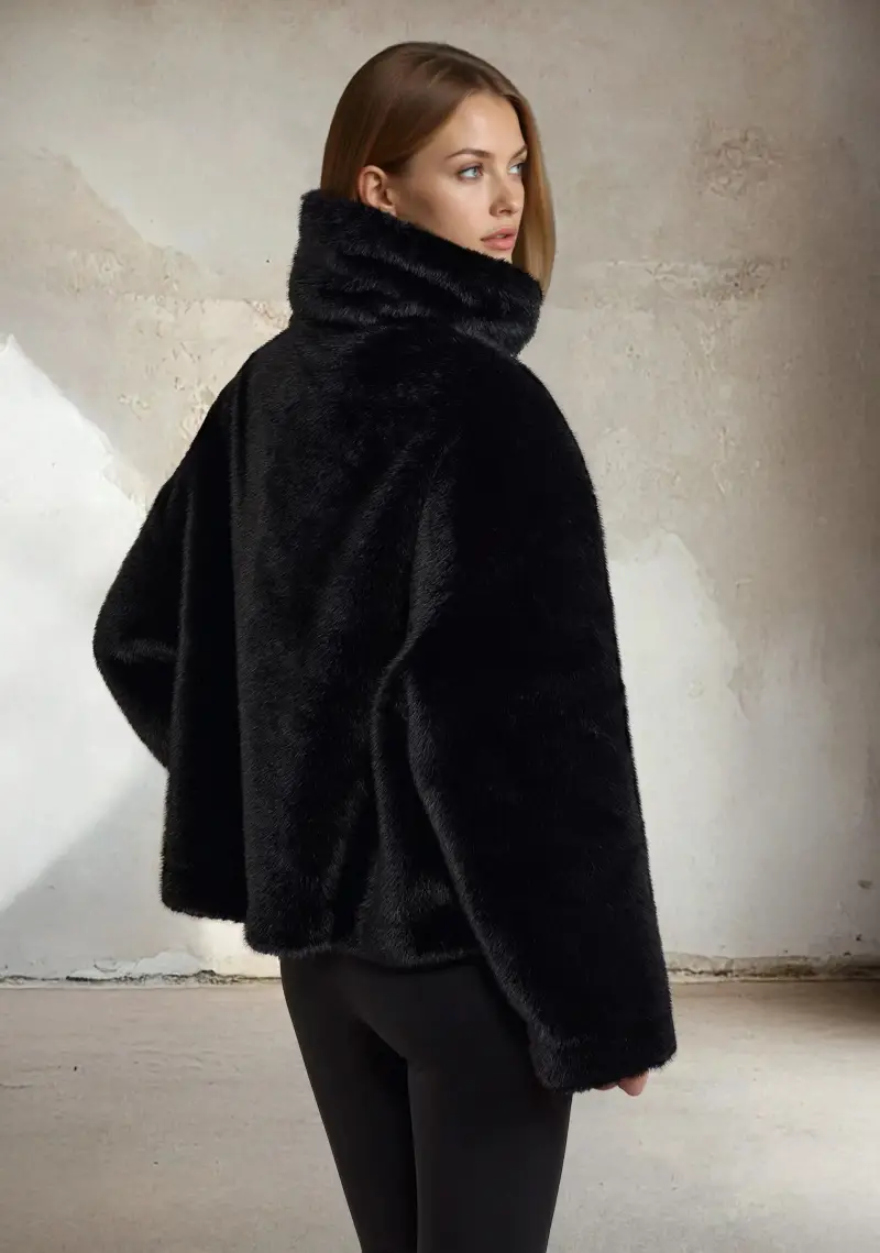 Eco Pelliccia Donna F**K Nera W0110-BK miniatura 2