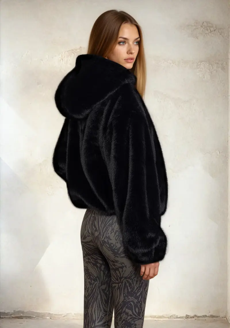 Eco Pelliccia Donna F**K Nera W0115-BK miniatura 2