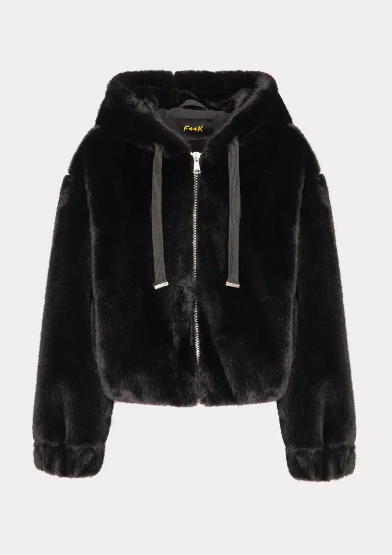 Eco Pelliccia Donna F**K Nera W0115-BK miniatura 4