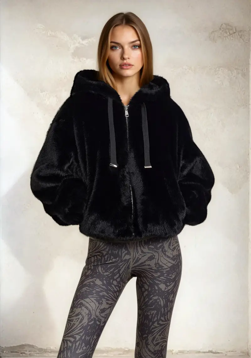 Eco Pelliccia Donna F**K Nera W0115-BK