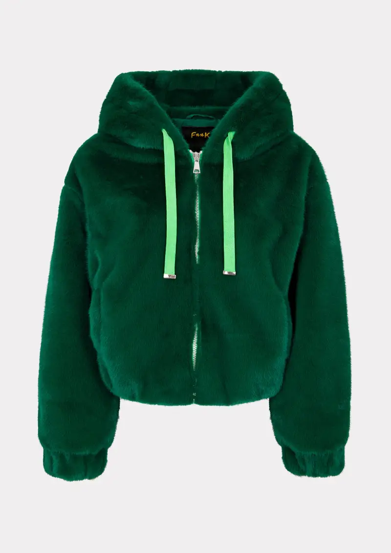 Eco Pelliccia Donna F**K Verde W0115-GN miniatura 5