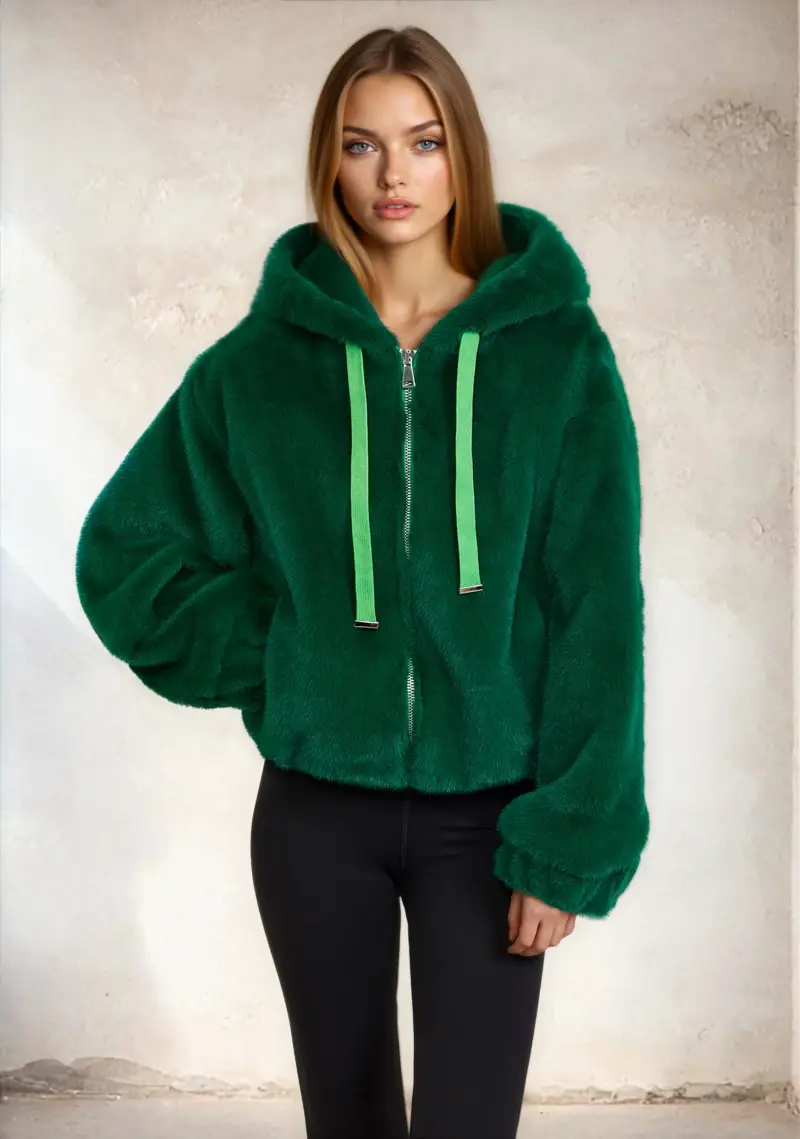 Eco Pelliccia Donna F**K Verde W0115-GN