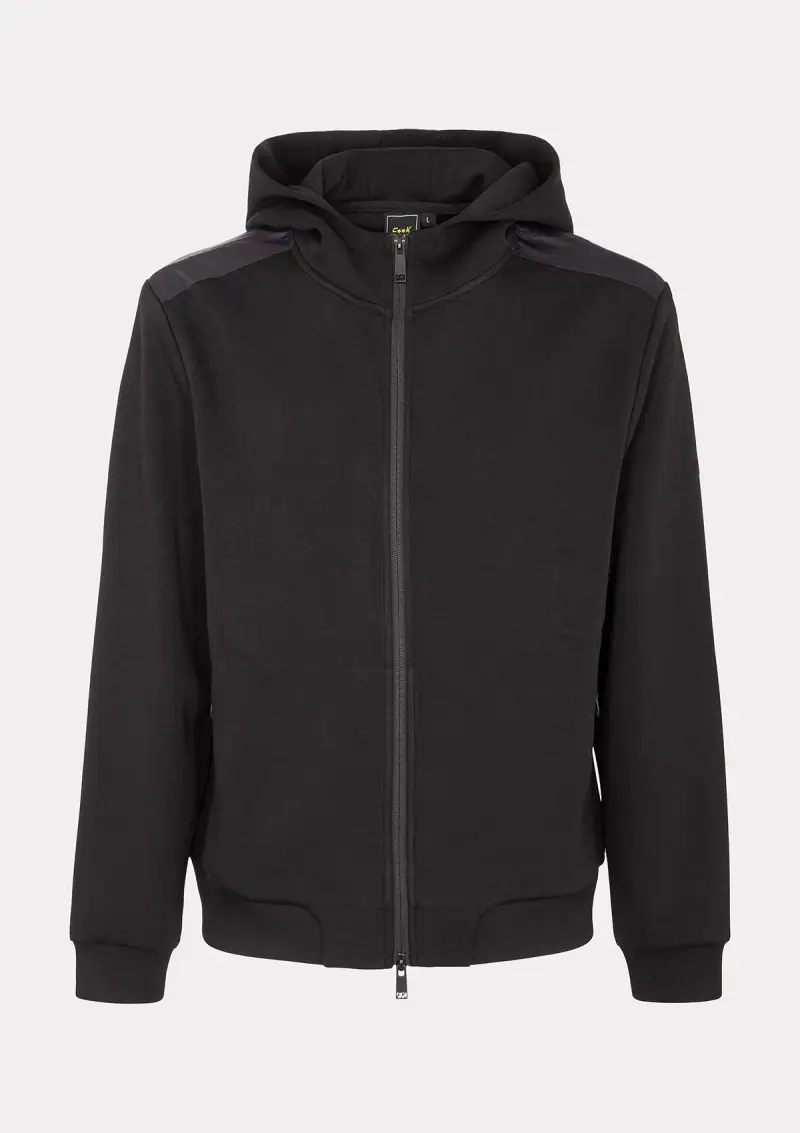 Felpa con Cappuccio Full Zip Uomo F**K Nera M3100-BK miniatura 5