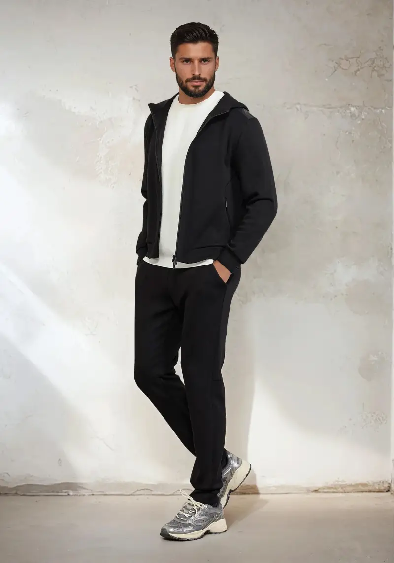 Felpa con Cappuccio Full Zip Uomo F**K Nera M3100-BK