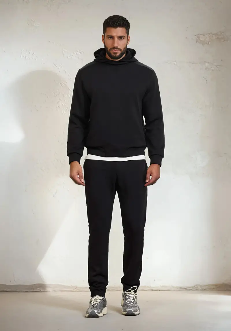 Felpa con Cappuccio Uomo F**K Nera M3101-BK