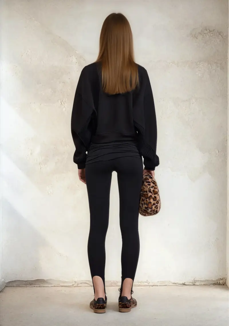 Felpa Crop Donna F**K Nera W0305-BK miniatura 5