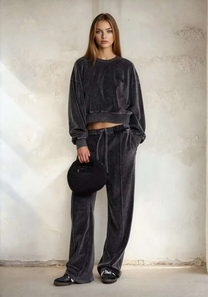 Felpa crop Donna F**K Nera W0406-BK