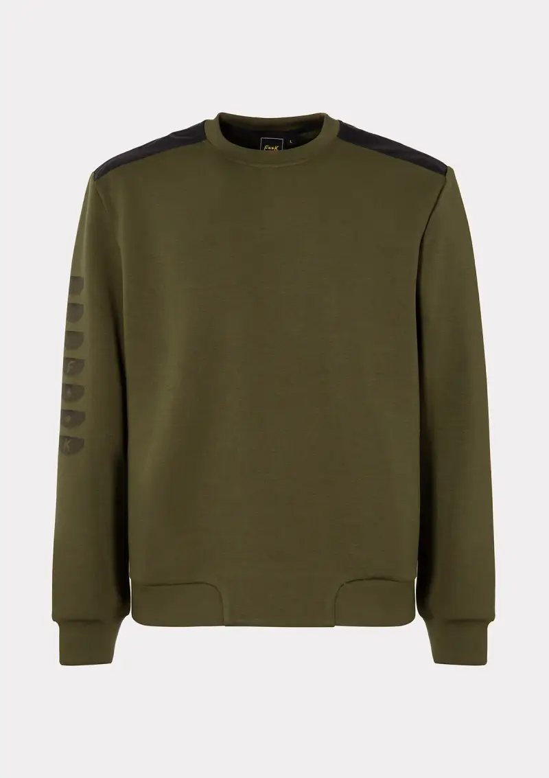 Felpa Paricollo Uomo F**K Verde Militare M3102-MG miniatura 4