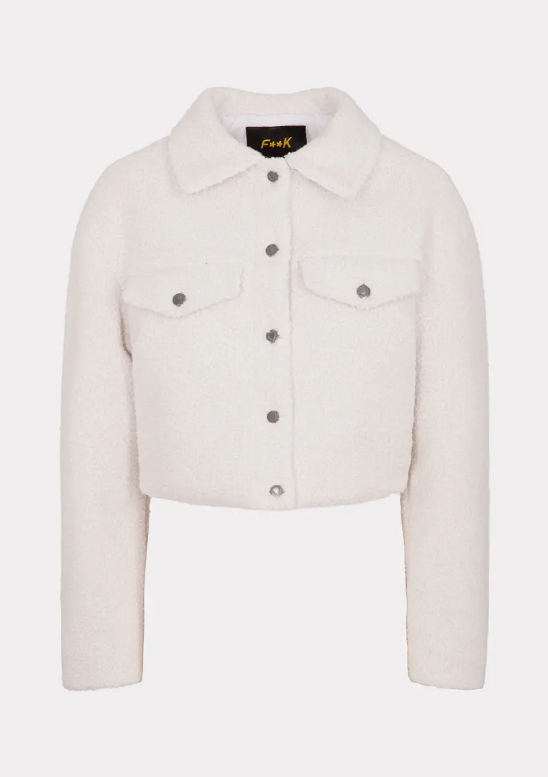 Giacca Teddy Donna F**K Bianca W0105-WH miniatura 3