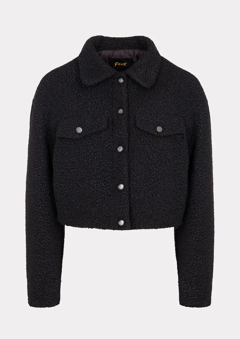 Giacca Teddy Donna F**K Nera W0105-BK miniatura 4