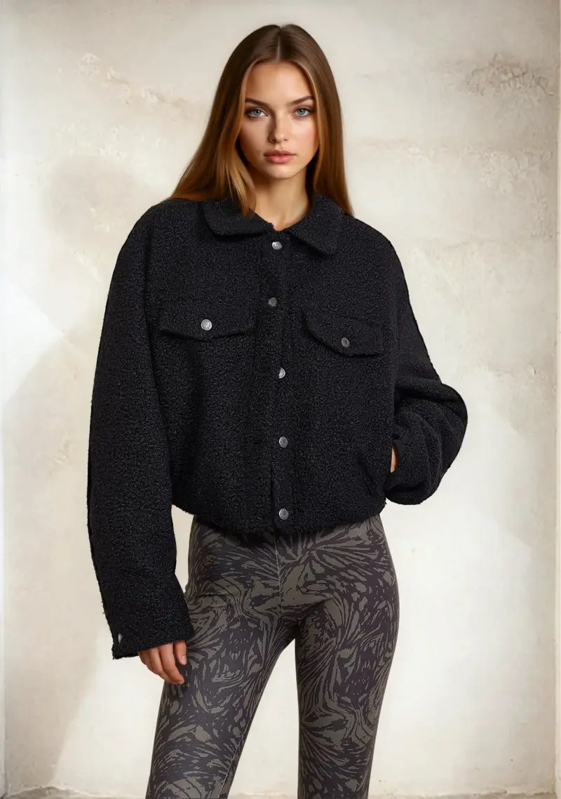 Giacca Teddy Donna F**K Nera W0105-BK