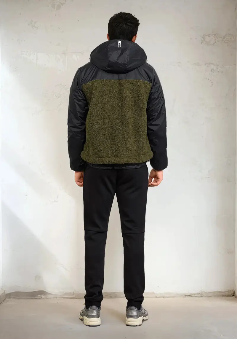 Giubbotto Imbottito con Cappuccio Uomo F**K Verde Militare M3200-MG miniatura 3