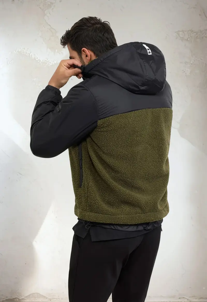 Giubbotto Imbottito con Cappuccio Uomo F**K Verde Militare M3200-MG miniatura 5