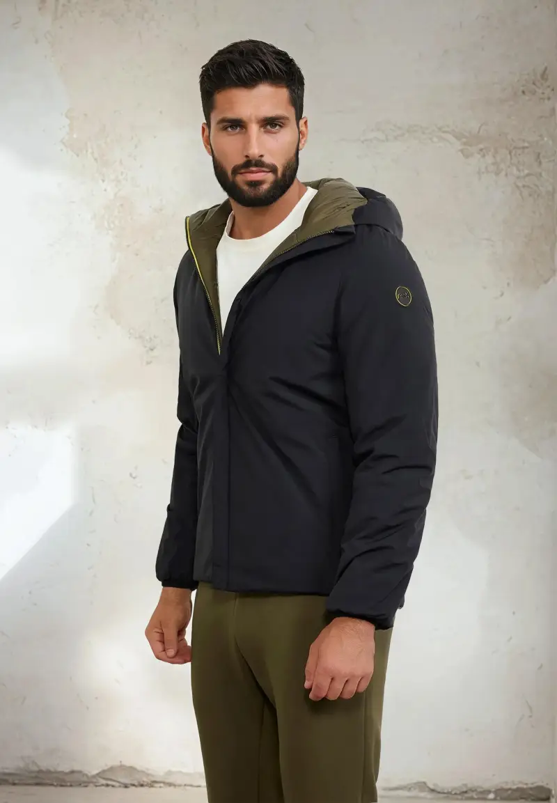 Giubotto Imbottito con cappuccio Uomo F**K Nero M3201-BK miniatura 2