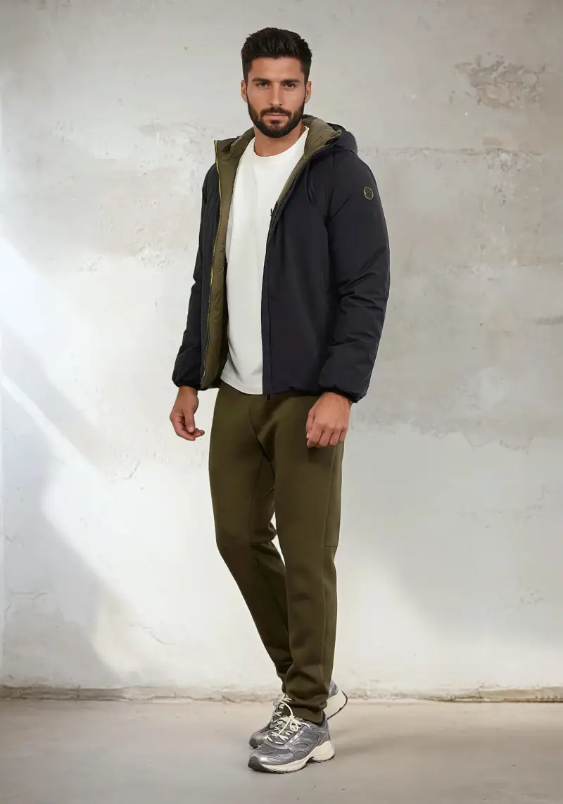 Giubotto Imbottito con cappuccio Uomo F**K Nero M3201-BK