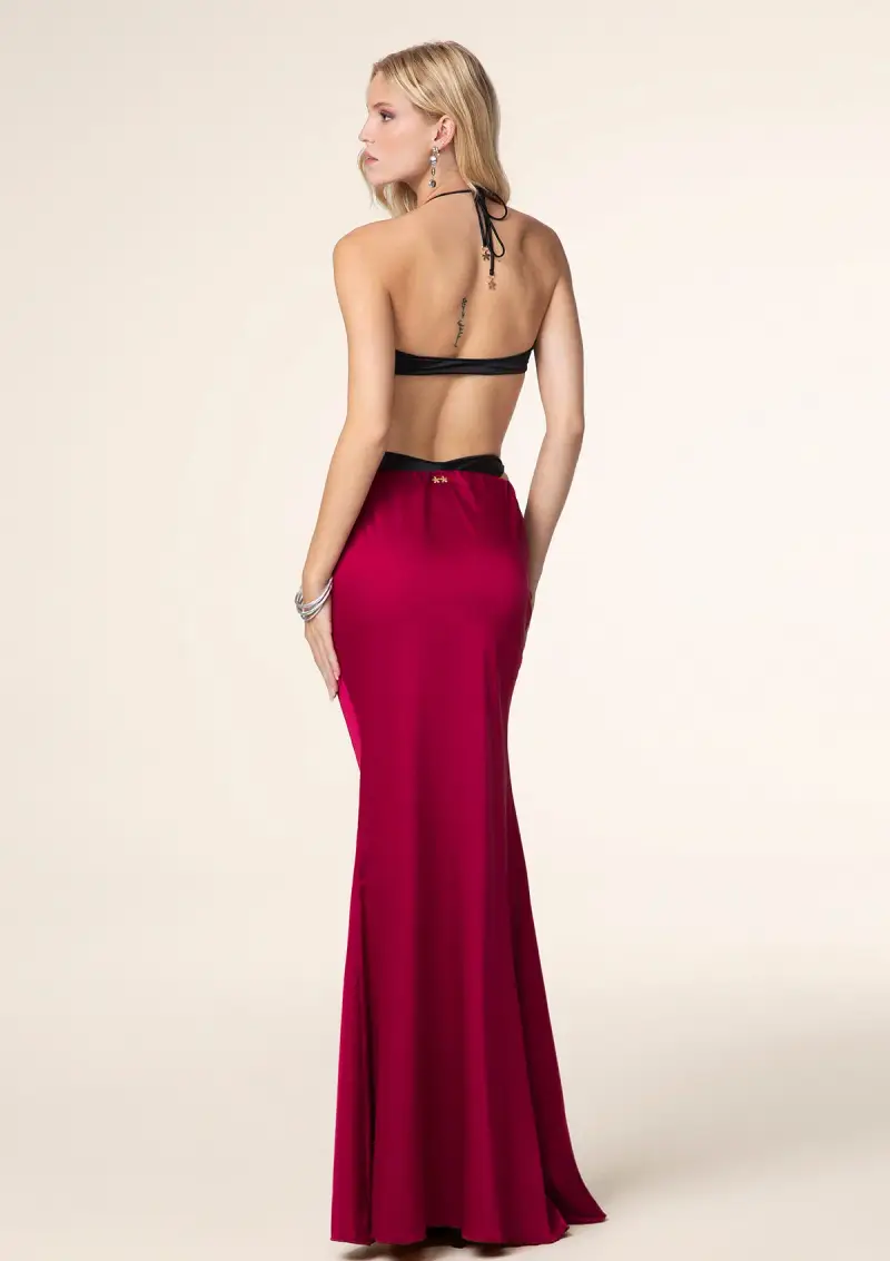 Gonna Lunga Donna F**K Bordeaux 1373-BD miniatura 2