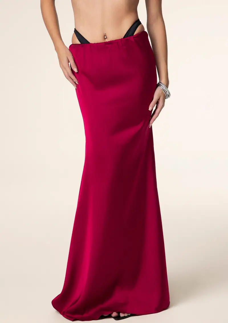 Gonna Lunga Donna F**K Bordeaux 1373-BD miniatura 3