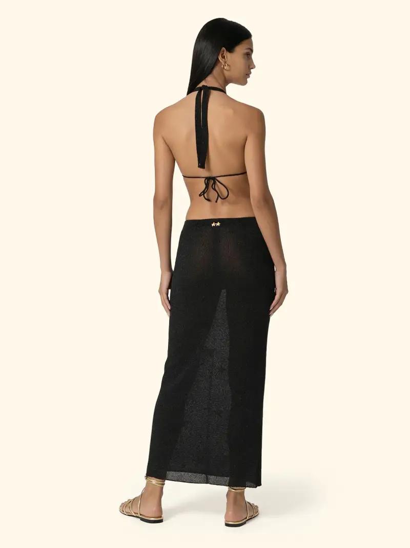 Gonna Lunga Donna F**K Nero SW1148-BK miniatura 2