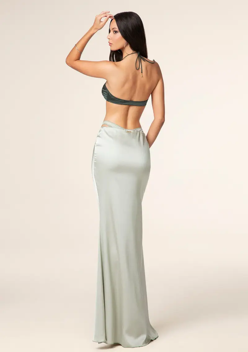 Gonna Lunga Donna F**K Verde 1373-LN miniatura 2