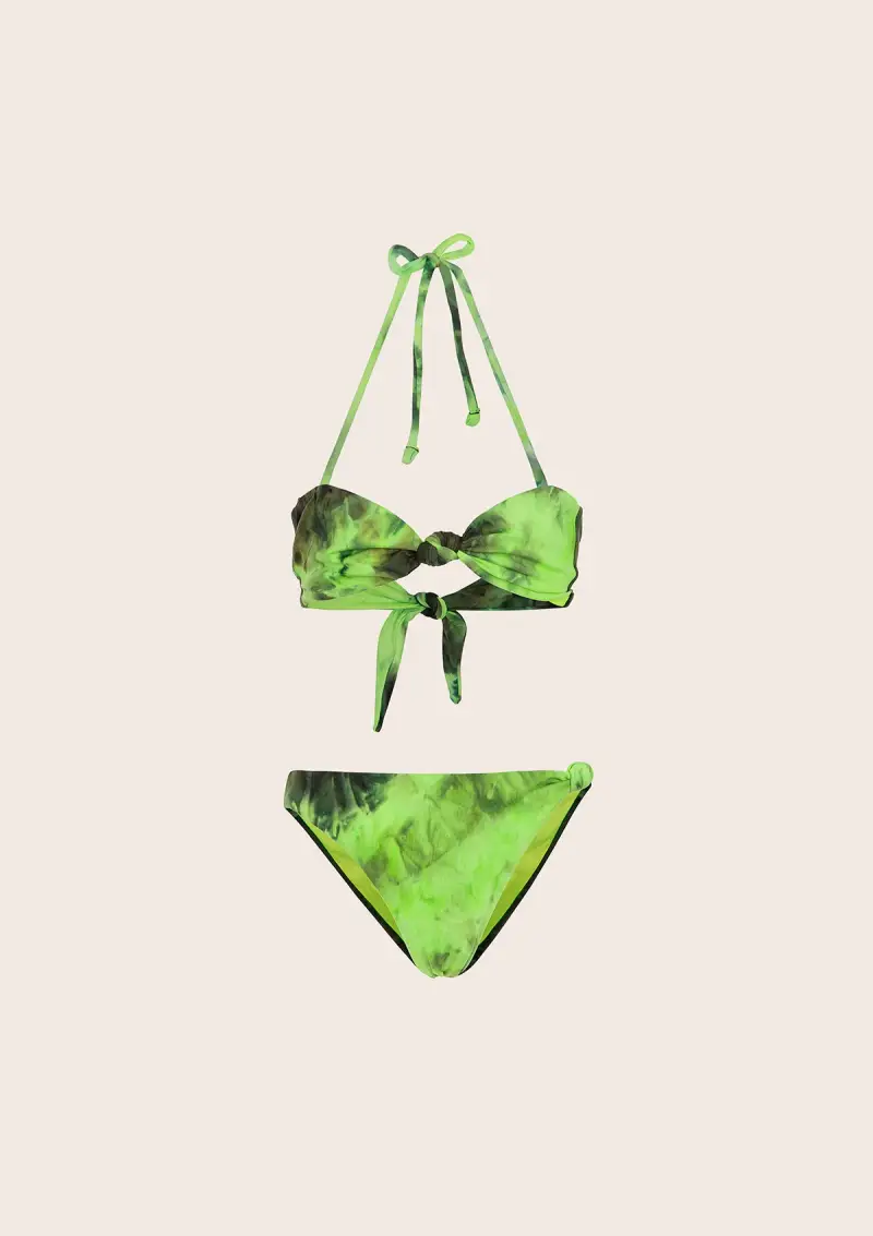 Bikini Bambina F**K Fascia con Slip Fisso Giallo Fluo G1C02BF-FY