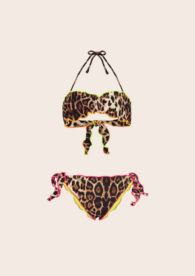 Bikini Bambina F**K Fascia con Slip Regolabile Fantasia G1C06BA-X01