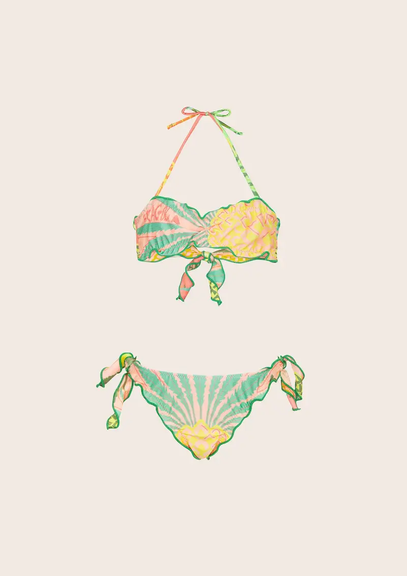 Bikini Bambina F**K Fascia con Slip Regolabile Fantasia G1D11BA-X20