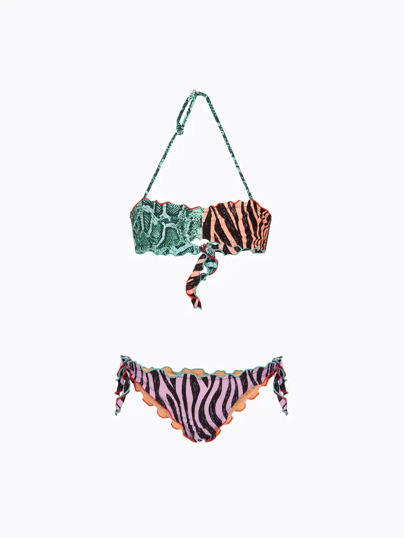 Bikini Bambina F**K Fascia con Slip Regolabile Fantasia SG0131-X10