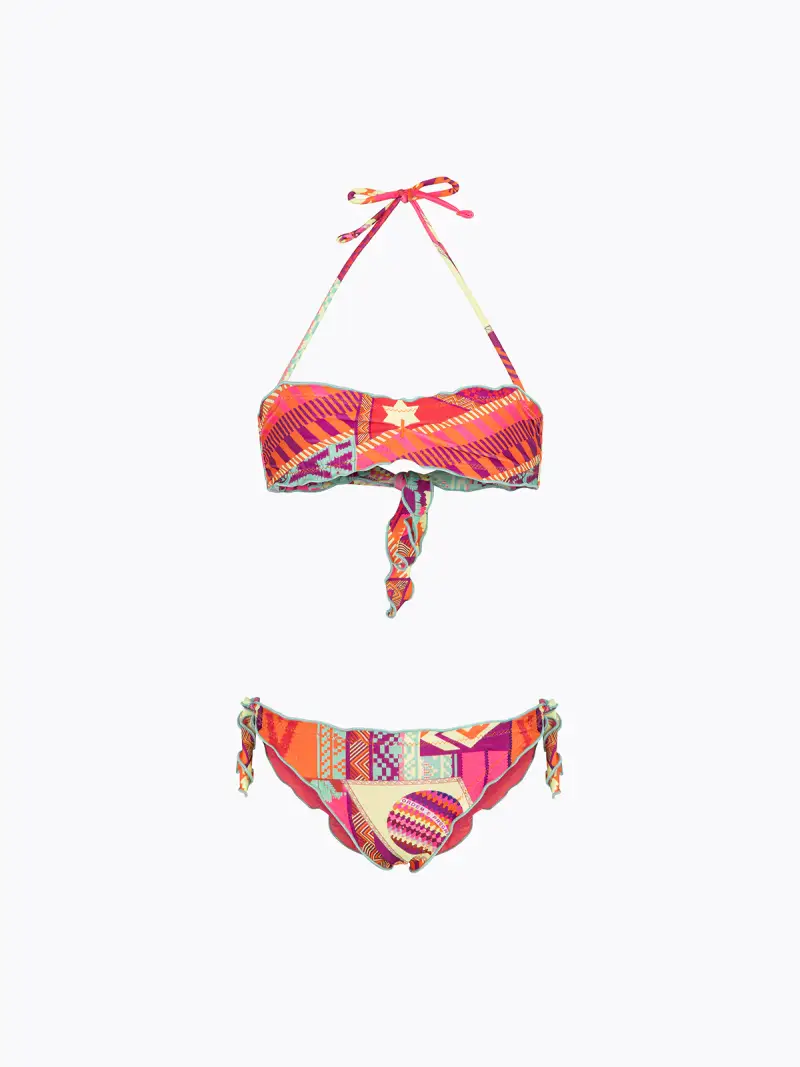 Bikini Bambina F**K Fascia con Slip Regolabile Fantasia SG0231-X13