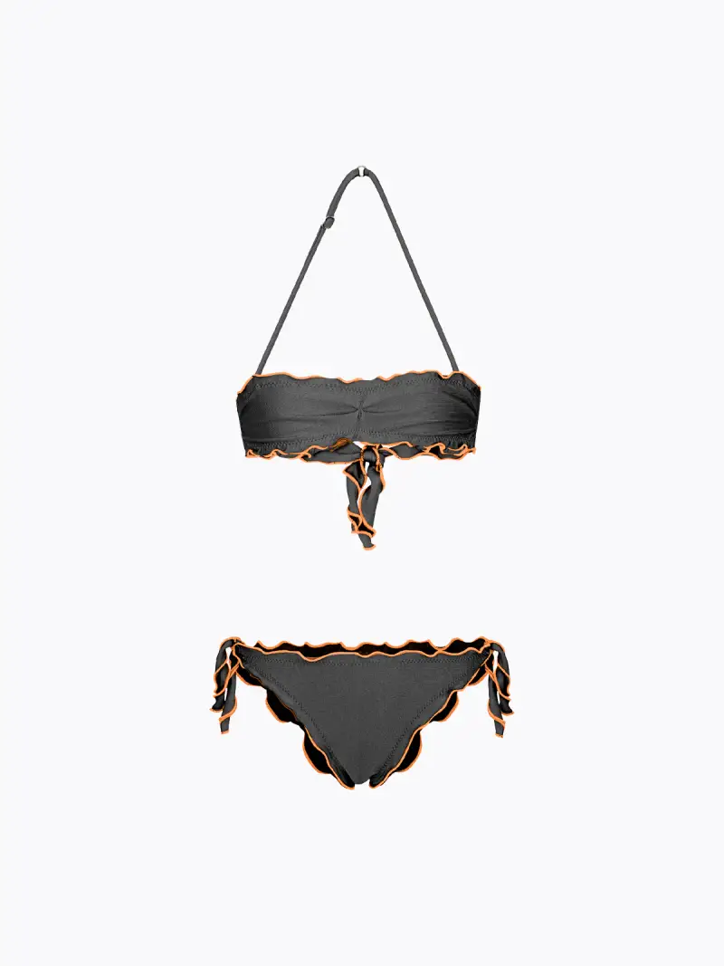 Bikini Bambina F**K Fascia con Slip Regolabile Nero SG0531-BK