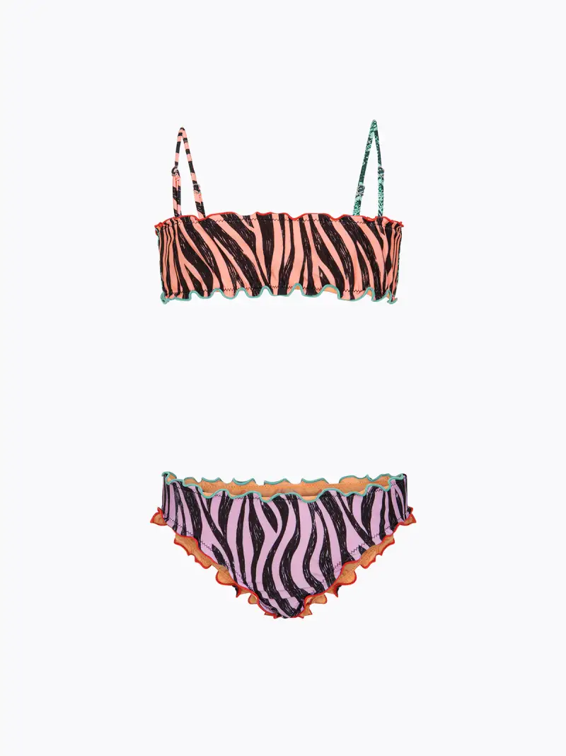 Bikini Bambina F**K Top con Slip Fisso Fantasia SG0132-X10