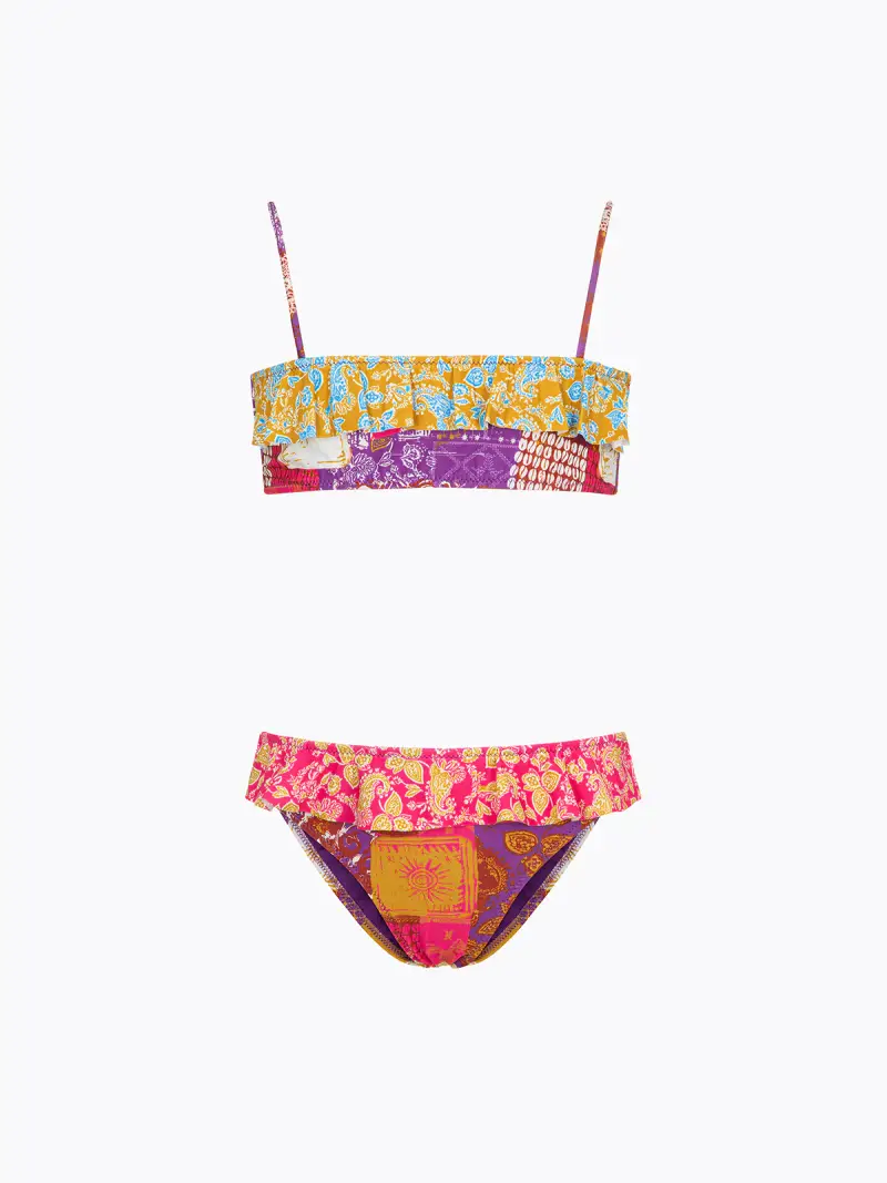 Bikini Bambina F**K Top con Slip Fisso Fantasia SG0402-X41