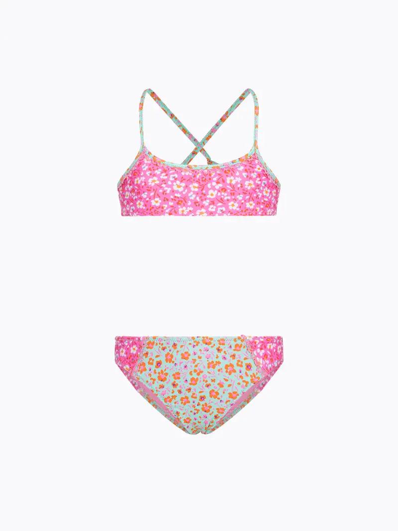 Bikini Bambina F**K Top con Slip Fisso Fantasia SG0641-X99