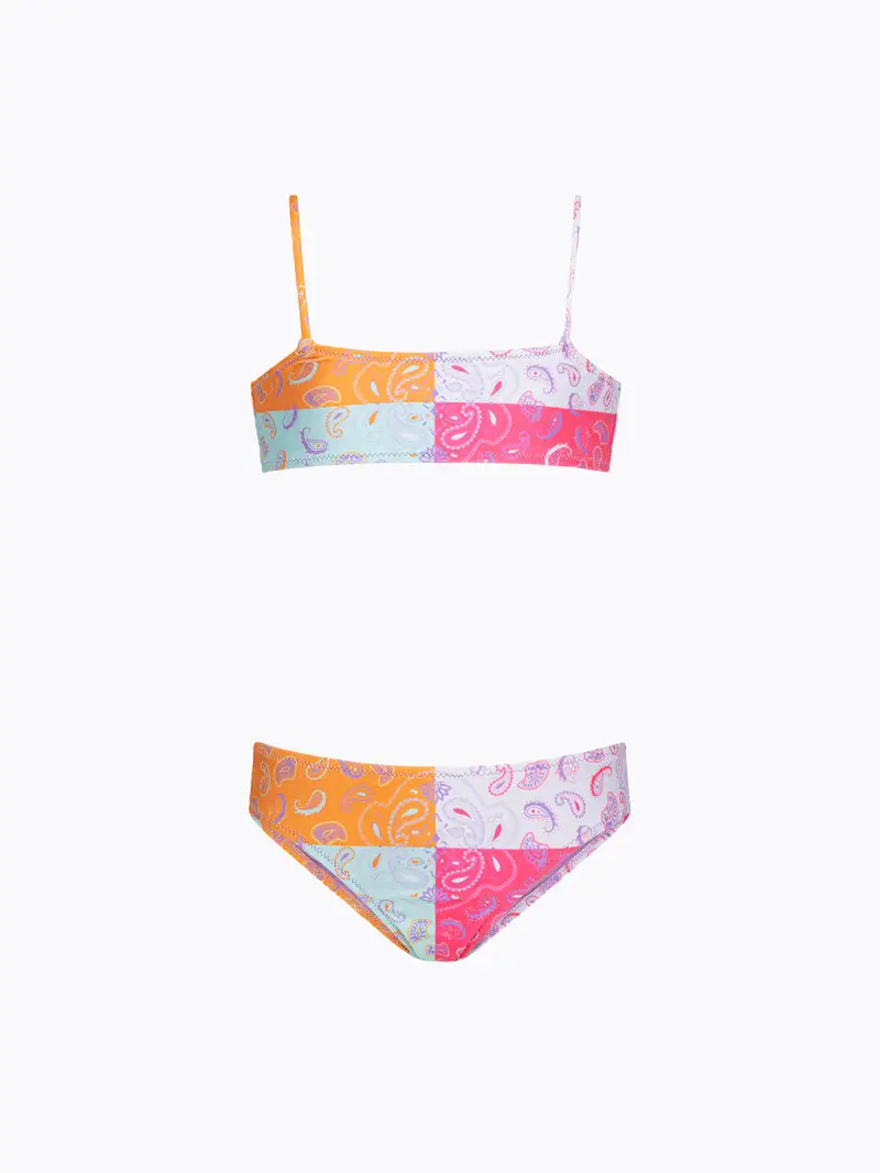 Bikini Bambina F**K Top con Slip Fisso Fantasia SG0691-X94