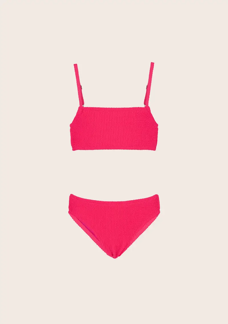 Bikini Bambina F**K Top con Slip Fisso Fucsia G1L01UF-FX