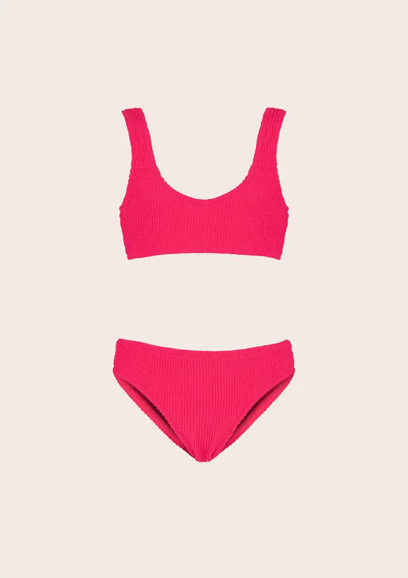 Bikini Bambina F**K Top con Slip Fisso Fucsia G1L02UF-FX