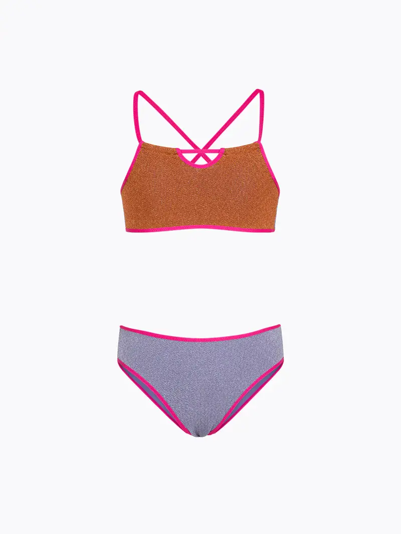 Bikini Bambina F**K Top con Slip Fisso Multicolor SG0501-MC