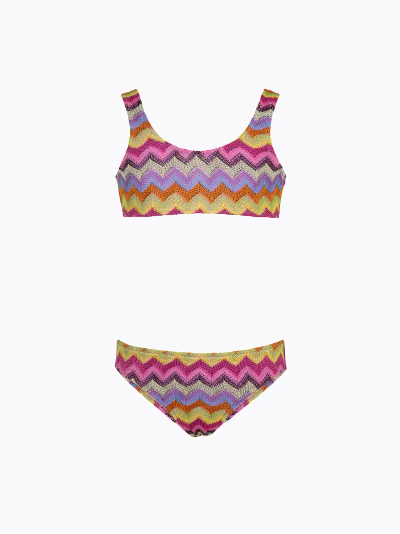 Bikini Bambina F**K Top con Slip Fisso Multicolor SG0611-MC