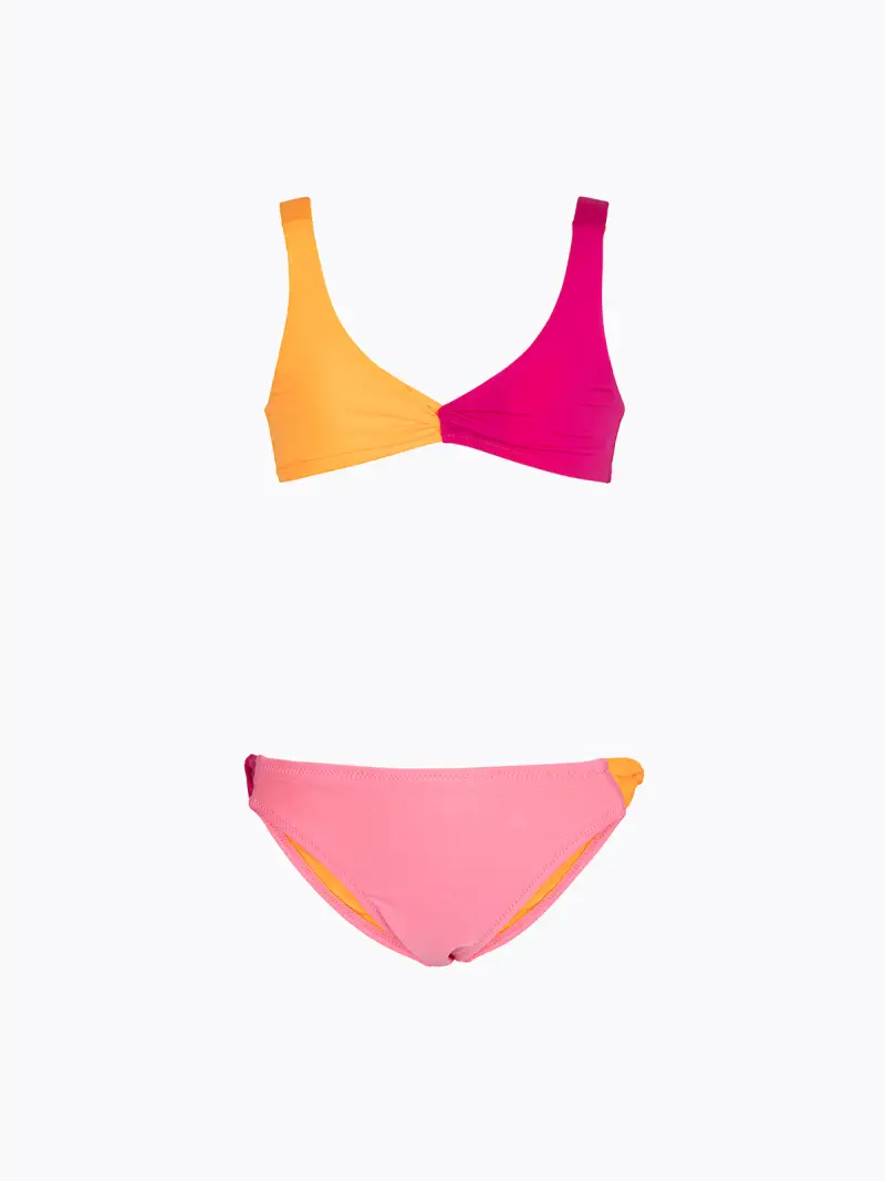 Bikini Bambina F**K Top con Slip Fisso Rosa SG0635-PK