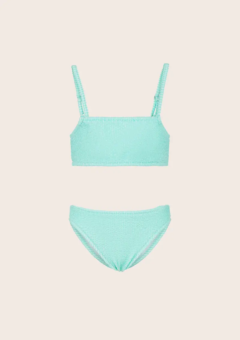 Bikini Bambina F**K Top con Slip Fisso Verde Acqua G1L05UF-AQ