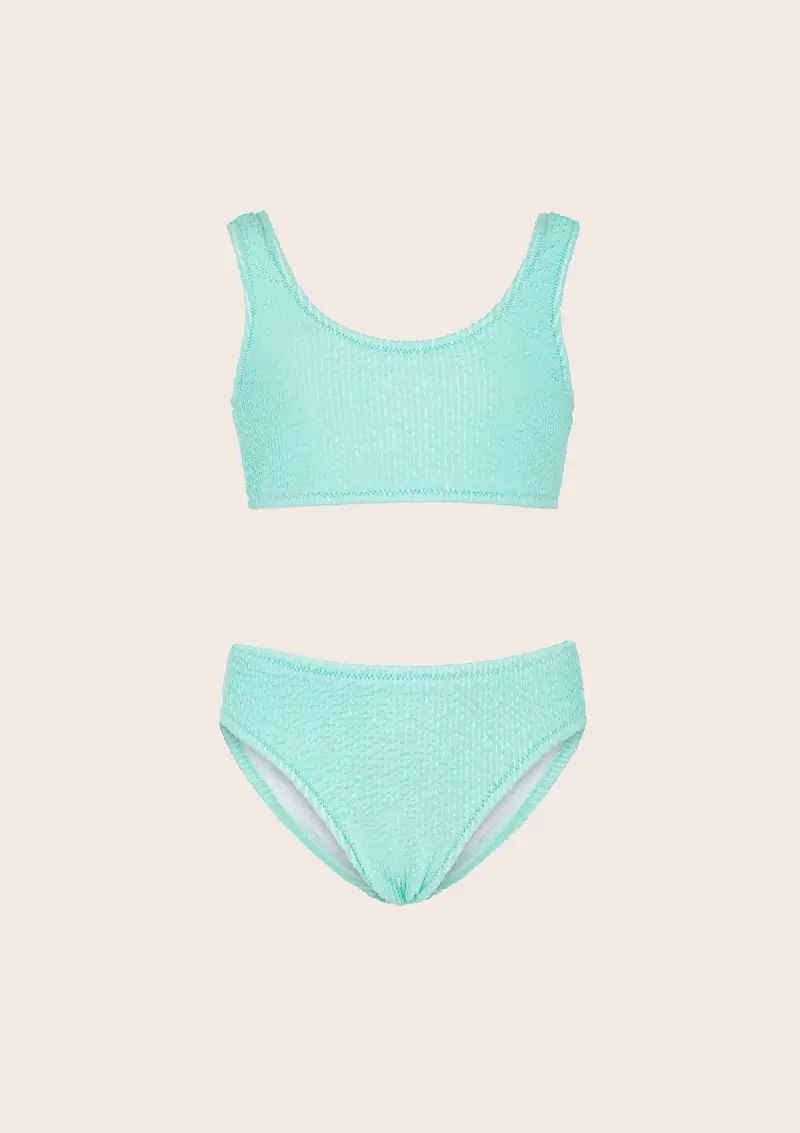 Bikini Bambina F**K Top con Slip Fisso Verde Acqua G1L06UF-AQ