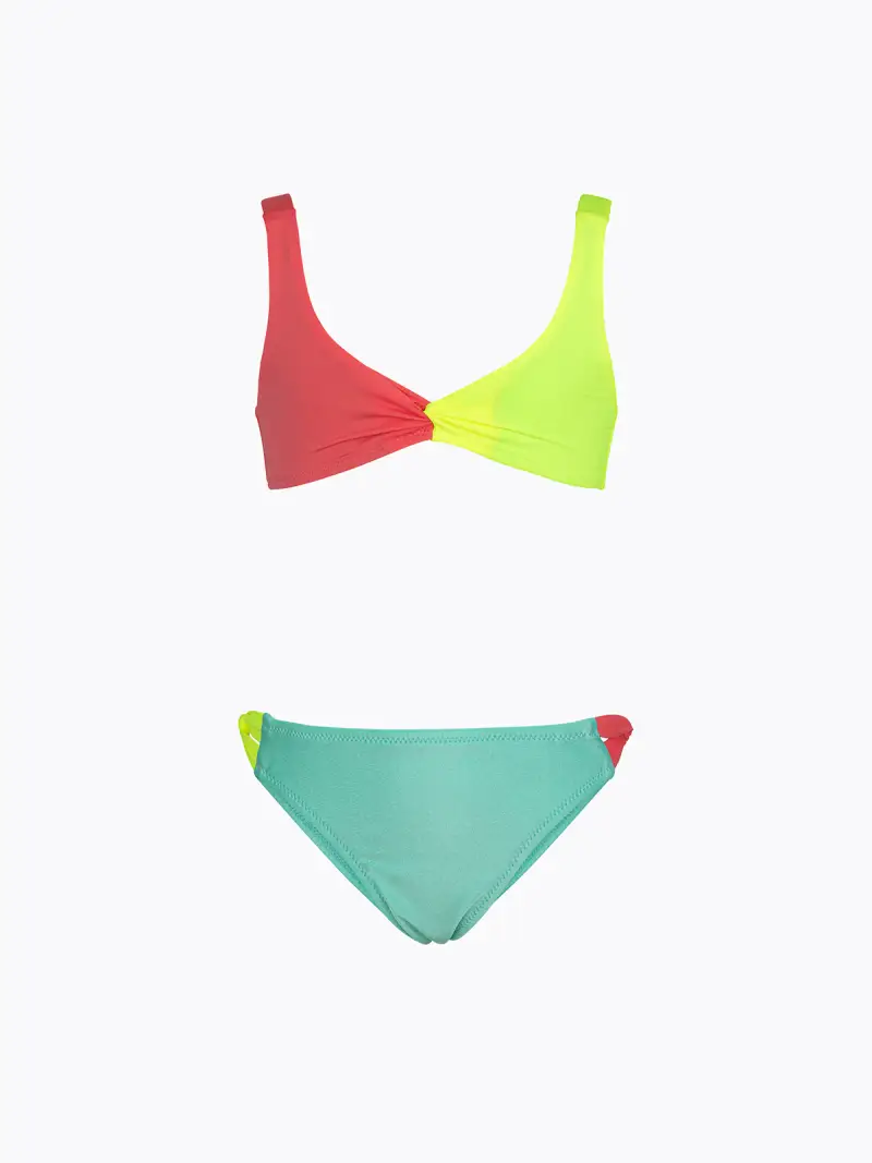 Bikini Bambina F**K Top con Slip Fisso Verde Acqua SG0635-AQ