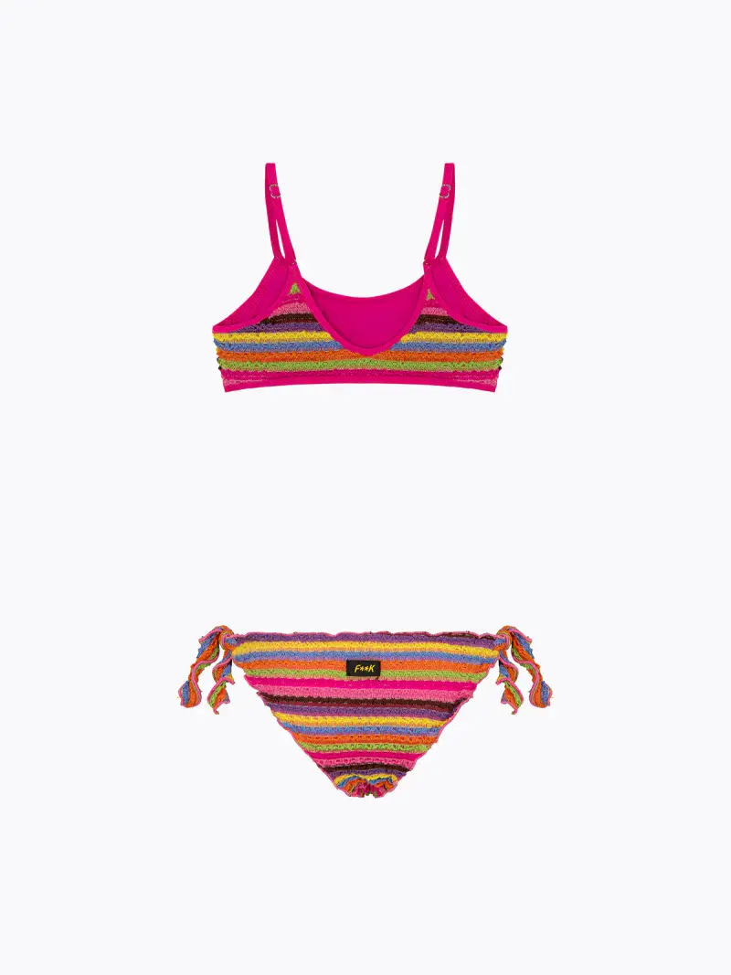 Bikini Bambina F**K Top con Slip Regolabile Multicolor SG0601-MC miniatura 2