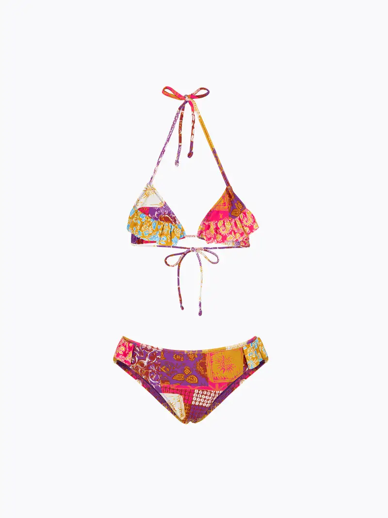 Bikini Bambina F**K Triangolo con Slip Fisso Fantasia SG0400-X41