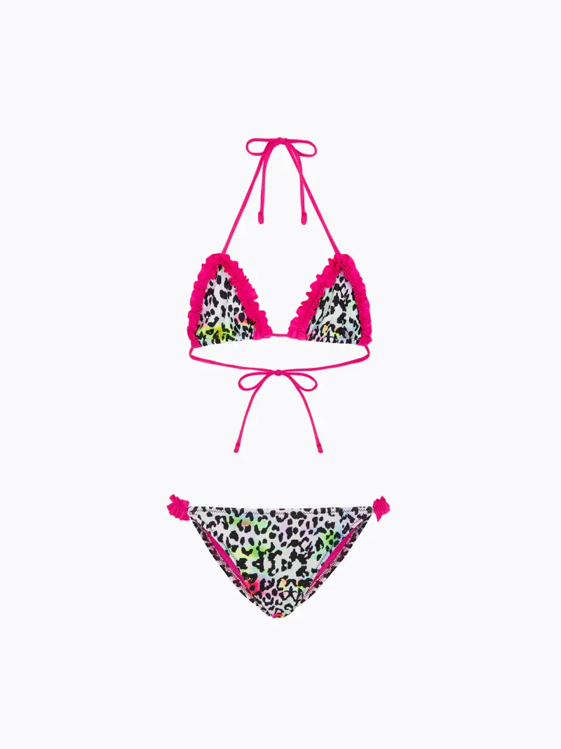 Bikini Bambina F**K Triangolo con Slip Fisso Fantasia SG0710-X97