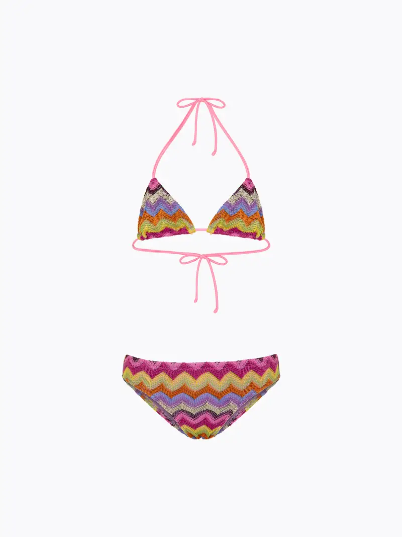 Bikini Bambina F**K Triangolo con Slip Fisso Multicolor SG0610-MC