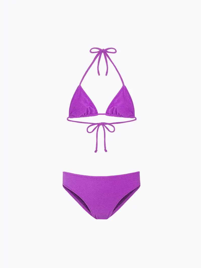 Bikini Bambina F**K Triangolo con Slip Fisso Viola SG0520-PR