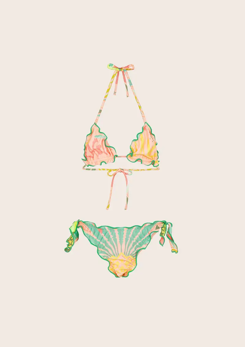 Bikini Bambina F**K Triangolo con Slip Regolabile Fantasia G1D10TA-X20