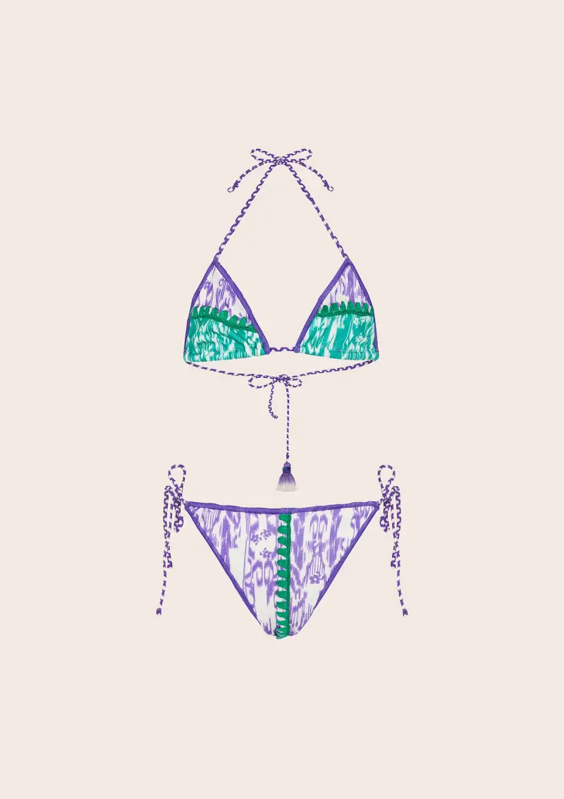 Bikini Bambina F**K Triangolo con Slip Regolabile Fantasia G1H01TA-X65