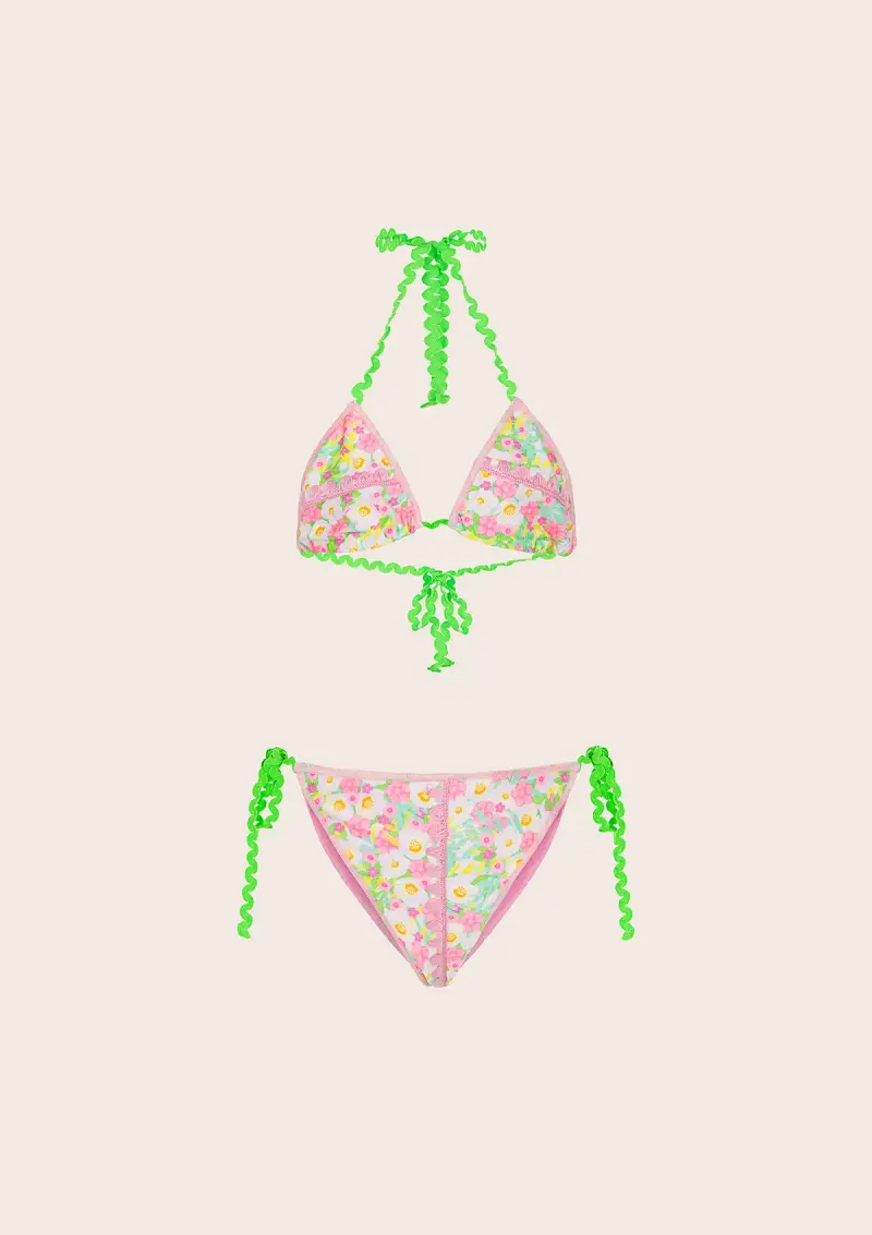 Bikini Bambina F**K Triangolo con Slip Regolabile Fantasia G1I17TA-X76
