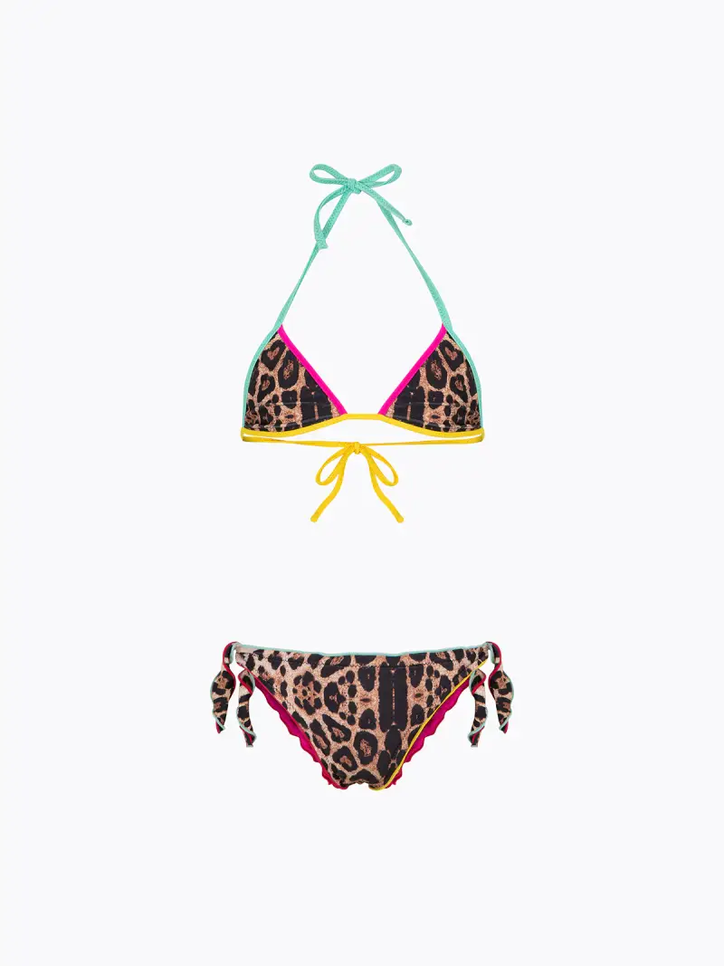 Bikini Bambina F**K Triangolo con Slip Regolabile Fantasia SG0110-X02